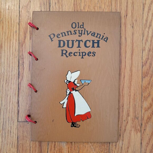 Old Pennsylvania Dutch Recipes Cook Book 1936 Wooden Cover Classic Vintage - Picture 1 of 12